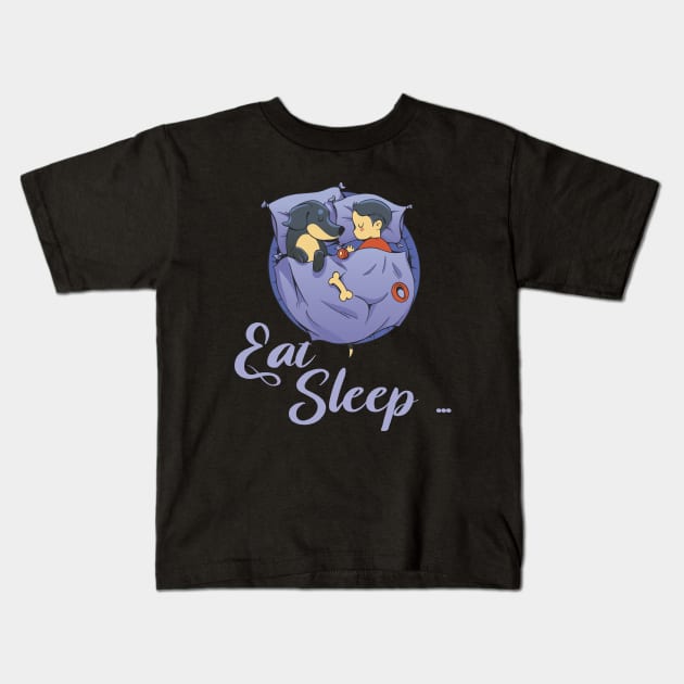 Sleeping Dog Kids T-Shirt by ArtRoute02